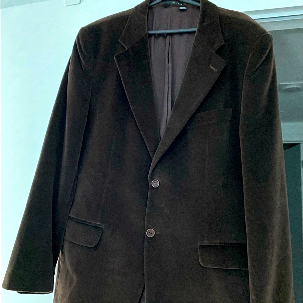 Blazer  Zara Velvet Men Brown